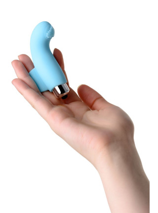 Вибронасадка на палец JOS DANKO для точки G, силикон, голубая, 9,5 см