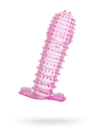 Насадка на пенис рельефная TOYFA Basic, TPE, розовый, 12 см