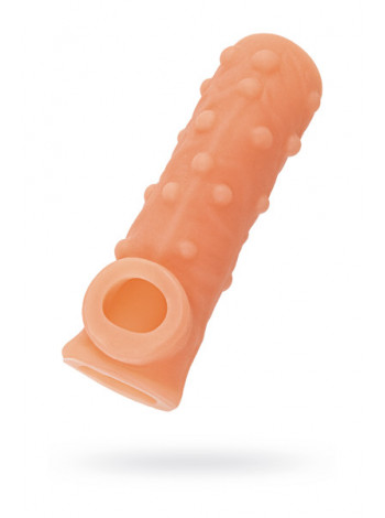 НАСАДКА KOKOS РЕАЛИСТИЧНАЯ С ДОПОЛНИТЕЛЬНОЙ СТИМУЛЯЦИЕЙ, TPE, ТЕЛЕСНАЯ, 10 СМ