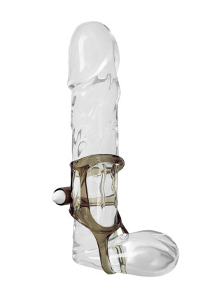 Эрекционное кольцо на пенис с вибрацией XLover by TOYFA, TPE, черный прозрачный, 7 см