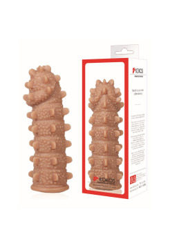 Насадка реалистичная KOKOS EXTREME SLEEVE с дополнительной стимуляцией, TPE, телесная, 12.7 см