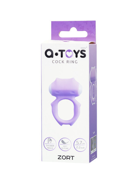 ВИБРОКОЛЬЦО НА ПЕНИС A-TOYS BY TOYFA ZORT, СИЛИКОН, ФИОЛЕТОВОЕ, Ø 2 СМ
