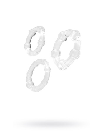 Набор эрекционных колец на пенис A-Toys by TOYFA, силикон, прозрачный, Ø 3,5/3/2 см