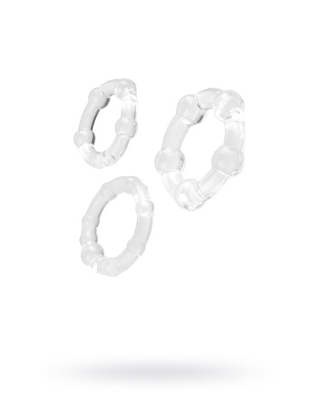 Набор эрекционных колец на пенис A-Toys by TOYFA, силикон, прозрачный, Ø 3,5/3/2 см