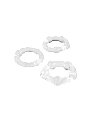 Набор эрекционных колец на пенис A-Toys by TOYFA, силикон, прозрачный, Ø 3,5/3/2 см