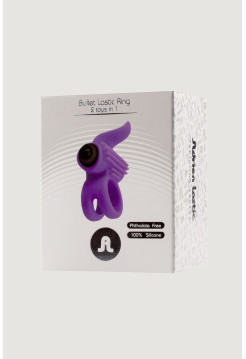 Bullet Lastic Ring Эрекционное кольцо с подхватом мошонки и стимуляцией клитора фиолетовое Adrien Lastic , c вибрацией, длина 7.00 см, диаметр 5.70 см