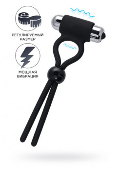 ЛАССО НА ПЕНИС A-TOYS BY TOYFA ECT, СИЛИКОН, ЧЕРНОЕ, 14 СМ