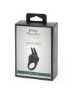 Эрекционное кольцо Fifty Shades of Grey Sensation с вибрацией, черное с кроликом