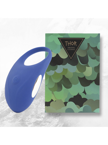 Кольцо эрекционное с вибрацией Thor Cockring Blue синее для мужчин