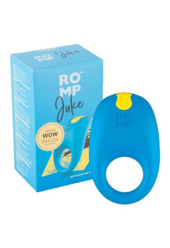 Эрекционное кольцо Romp Juke с вибрацией, синее