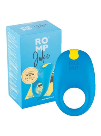 Эрекционное кольцо Romp Juke с вибрацией, синее