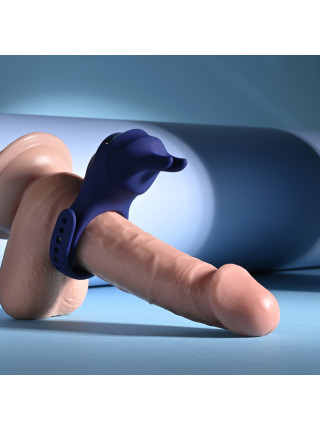 Эрекционное вибро-кольцо с клиторальной подушечкой и пультом ДУ Adjustable Fun Ring Evolved, c вибрацией, длина 10.95 см, диаметр 2.54 см