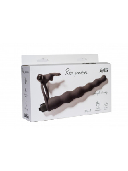 Вибронасадка для двойного проникновения Pure Passion Bunny Black 