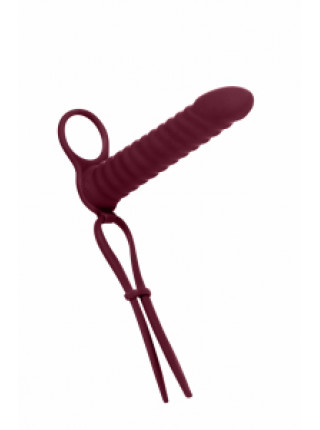 Вибронасадка для Двойного Проникновения Pure Passion Rori Wine Red 