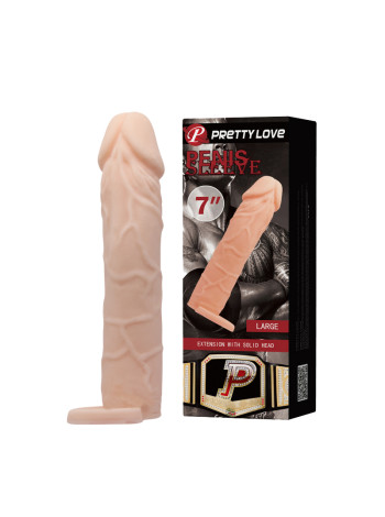 Насадка реалистик закрытая Penis sleeve 7 удлинитель Baile Pretty Love, длина 18.00 см, диаметр 3.60 см