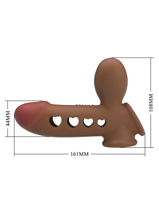 Насадка с подхватом мошонки и воздушным мешочком Tyronn Pretty Love, длина 16.10 см, диаметр 4.40 см 