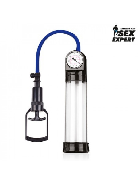 Вакуумная помпа «Sex Expert» С МАНОМЕТРОМ L 200 мм D 60 мм 