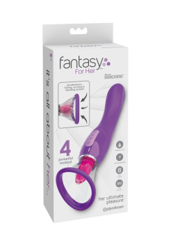 Вибростимулятор с помпой и язычком Fantasy For Her Her Ultimate Pleasure Pipedream, c вибрацией, длина 25.40 см