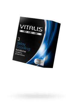 Презервативы Vitalis, premium, охлаждающий, 18 см, 5,3 см, ЦЕНА - ЗА 1 ШТУКУ!!!