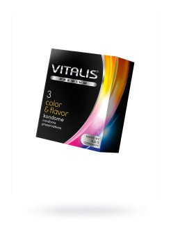 Презервативы Vitalis, premium, цветные, аромат, 18 см, 5,3 см, черный – соблазнительный шоколад, ЦЕНА - ЗА 1 ШТУКУ!!!