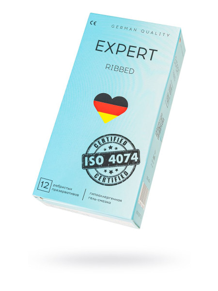 Презервативы EXPERT Ribbed, ребристые, 12шт