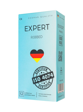 Презервативы EXPERT Ribbed, ребристые, 12шт