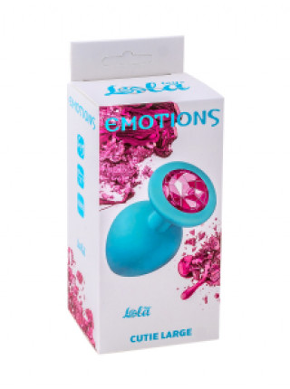 Анальная пробка Emotions Cutie Large Turquoise pink crystal длина: 9 Макс ширина: 4,2