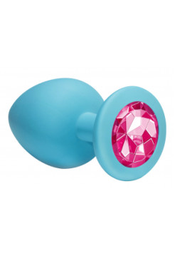 Анальная пробка Emotions Cutie Large Turquoise pink crystal длина: 9 Макс ширина: 4,2