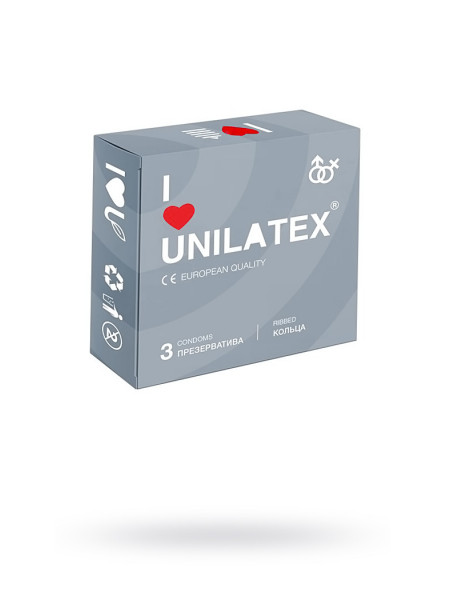 ПРЕЗЕРВАТИВЫ UNILATEX RIBBED РЕБРИСТЫЕ №3