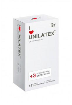 ПРЕЗЕРВАТИВЫ UNILATEX NATURAL ULTRATHIN №12+3 УЛЬТРАТОНКИЕ 