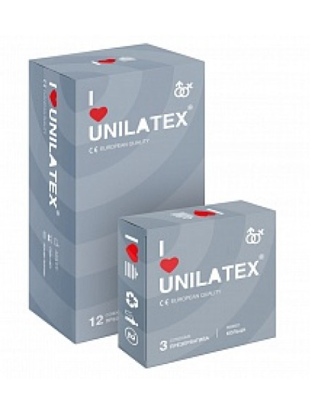 ПРЕЗЕРВАТИВЫ UNILATEX "RIBBED" с рифленой поверхностью, 12 шт., +3