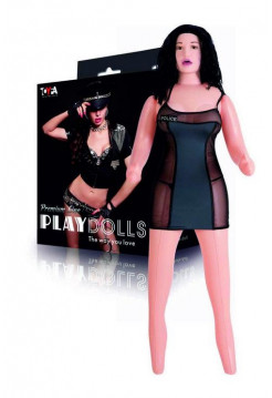КУКЛА НАДУВНАЯ COP SAMANTHA РЕАЛИСТИЧНАЯ ГОЛОВА,БРЮНЕТКА, TOYFA DOLLS-X, С ТРЕМЯ ОТВЕРСТИЯМИ, ВСТАВК