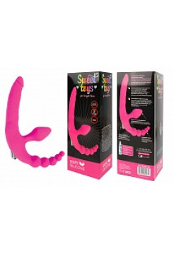 ВИБРОМАССАЖЁР (СТРАПОН АНАТОМИЧЕСКИЙ) L 70x100x150 мм D 16x21x30x29x34 мм, цвет ярко-розовый 