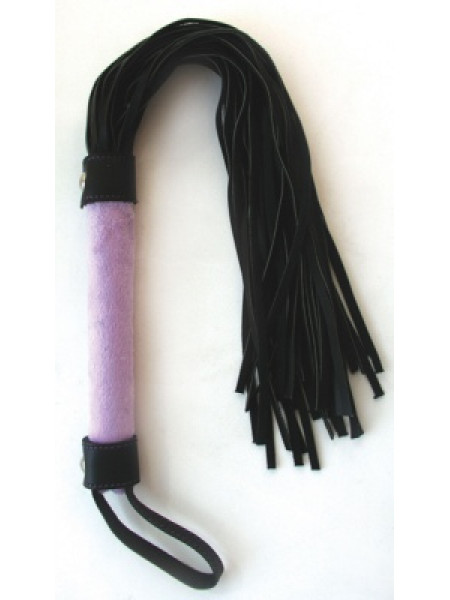 ПЛЕТКА L рукояти 160 мм L хвоста 290 мм, цвет фиолетовый/чёрный, PVC 