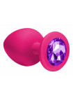 АНАЛЬНАЯ ПРОБКА EMOTIONS CUTIE LARGE PINK DARK PURPLE CRYSTAL длина: 7,1 Макс ширина: 3,5 см
