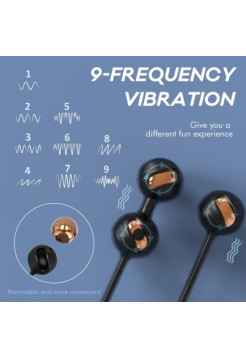 ШАРИКИ ВАГИНАЛЬНЫЕ С ВИБРАЦИЕЙ вес 30x48 г, 9 режимов вибрации, дистанционный пульт