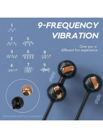 ШАРИКИ ВАГИНАЛЬНЫЕ С ВИБРАЦИЕЙ вес 30x48 г, 9 режимов вибрации, дистанционный пульт