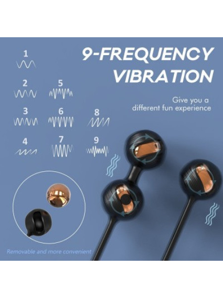 ШАРИКИ ВАГИНАЛЬНЫЕ С ВИБРАЦИЕЙ вес 30x48 г, 9 режимов вибрации, дистанционный пульт