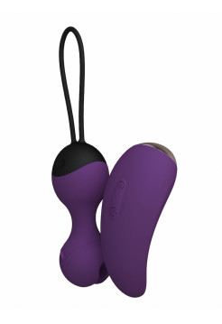 Виброшарики Кегеля с вибро-пультом ду SuperNova, цвет сливовый (INFINITE collection)