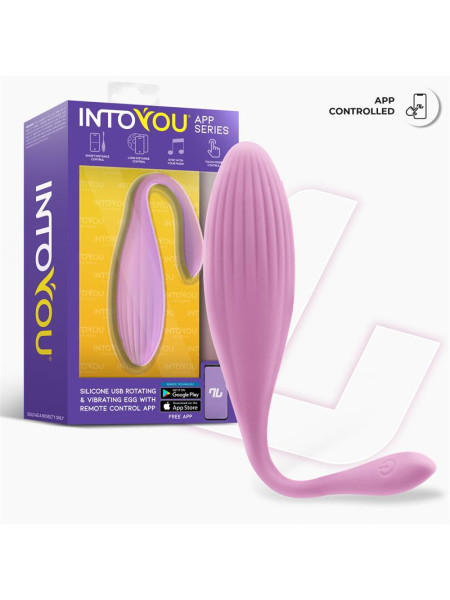Интерактивное виброяйцо с функцией вращения Rotating Beads IntoYou, c вибрацией, длина 20.00 см, диаметр 3.40 см