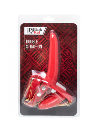 СТРАПОН НА КРЕПЛЕНИИ BLACK&RED BY TOYFA, СИЛИКОН, КРАСНЫЙ, 24 СМ