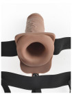 Перезаряжаемый универсальный полый вибрострапон с пультом ДУ Fetish Fantasy 7 Hollow Rechargeable Strap-On Remote Tan