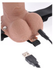 Перезаряжаемый универсальный полый вибрострапон с пультом ДУ Fetish Fantasy 7 Hollow Rechargeable Strap-On Remote Tan
