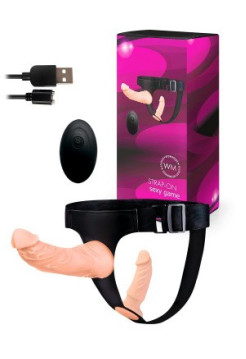 СТРАПОН С ВИБРАЦИЕЙ 10 режимов вибрации L 200x125 мм D 50x32 мм, дистанционный пульт