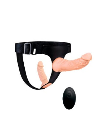 СТРАПОН С ВИБРАЦИЕЙ 10 режимов вибрации L 200x125 мм D 50x32 мм, дистанционный пульт