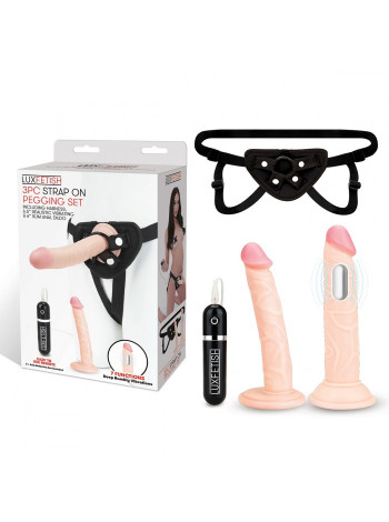 КОМПЛЕКТ ИЗ 2-Х ФАЛЛОИМИТАТОРОВ И РЕМНЕЙ-ТРУСИКОВ Lux Fetish, США