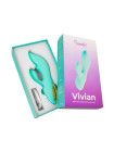 Вибратор с двойной стимуляцией Eromantica Vivian, силикон, мятный, 20 см