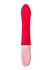 Вибратор с клиторальным стимулятором Flovetta PETUNIA, силикон, красный, 19 см
