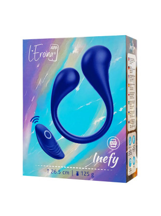 Многофункциональный вибратор L`Eroina APP INEFY с пультом и APP, силикон, синий, 26,5 см