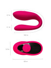 Вибратор для пар eroTEQ by TOYFA Prawno с пультом ДУ, силикон, розовый, 18 см